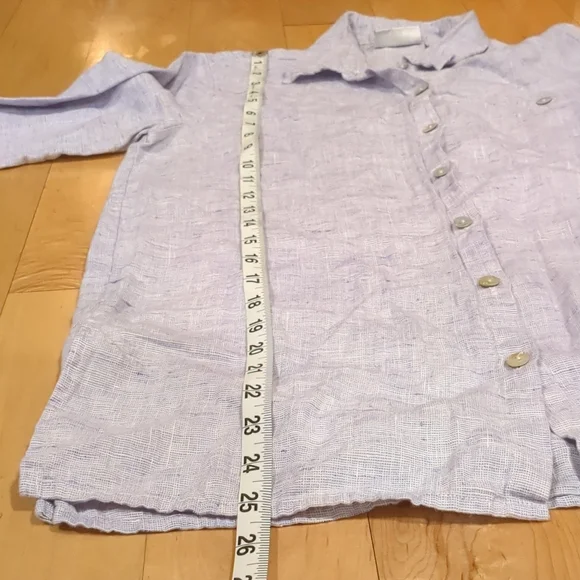 Chico's Design purple linen button down - Picture 6 of 7